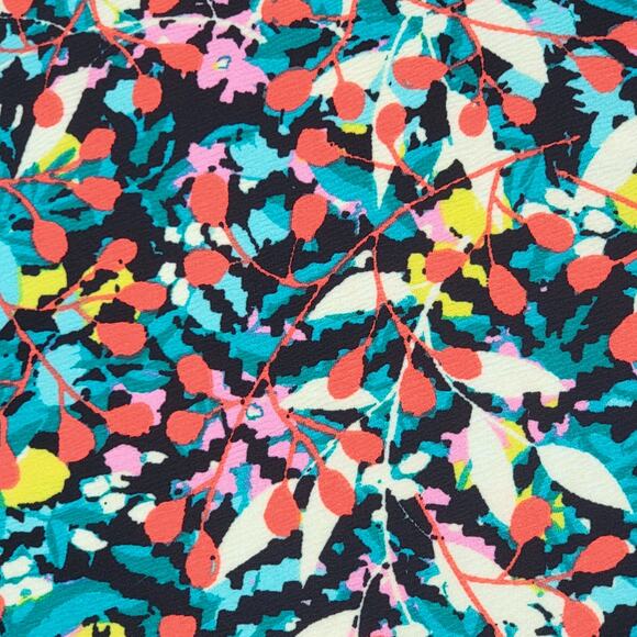 LuLaRoe Cassie Skirt 2XL Multicolor Floral Black Aqua Pink Spring Summer Pencil - Picture 2 of 10